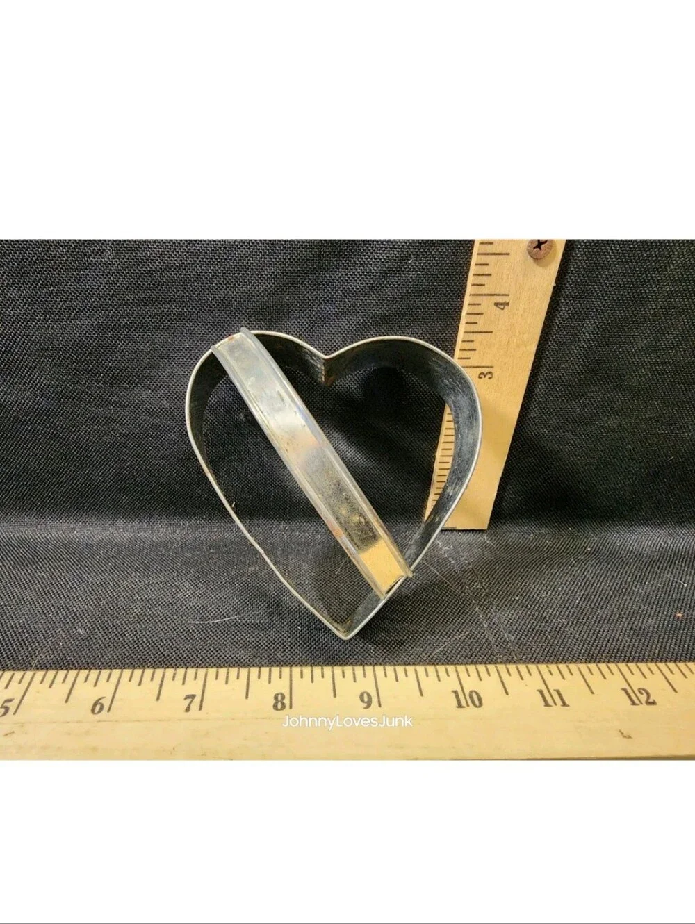 Antique Heart Shaped Cookie Cutter Form With Integral Handle